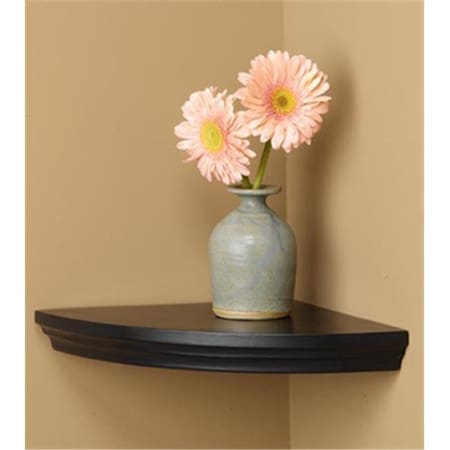 Amore Designs Amore Designs VIL1212BK Wood Shelving Villages Black Corner Shelf VIL1212BK